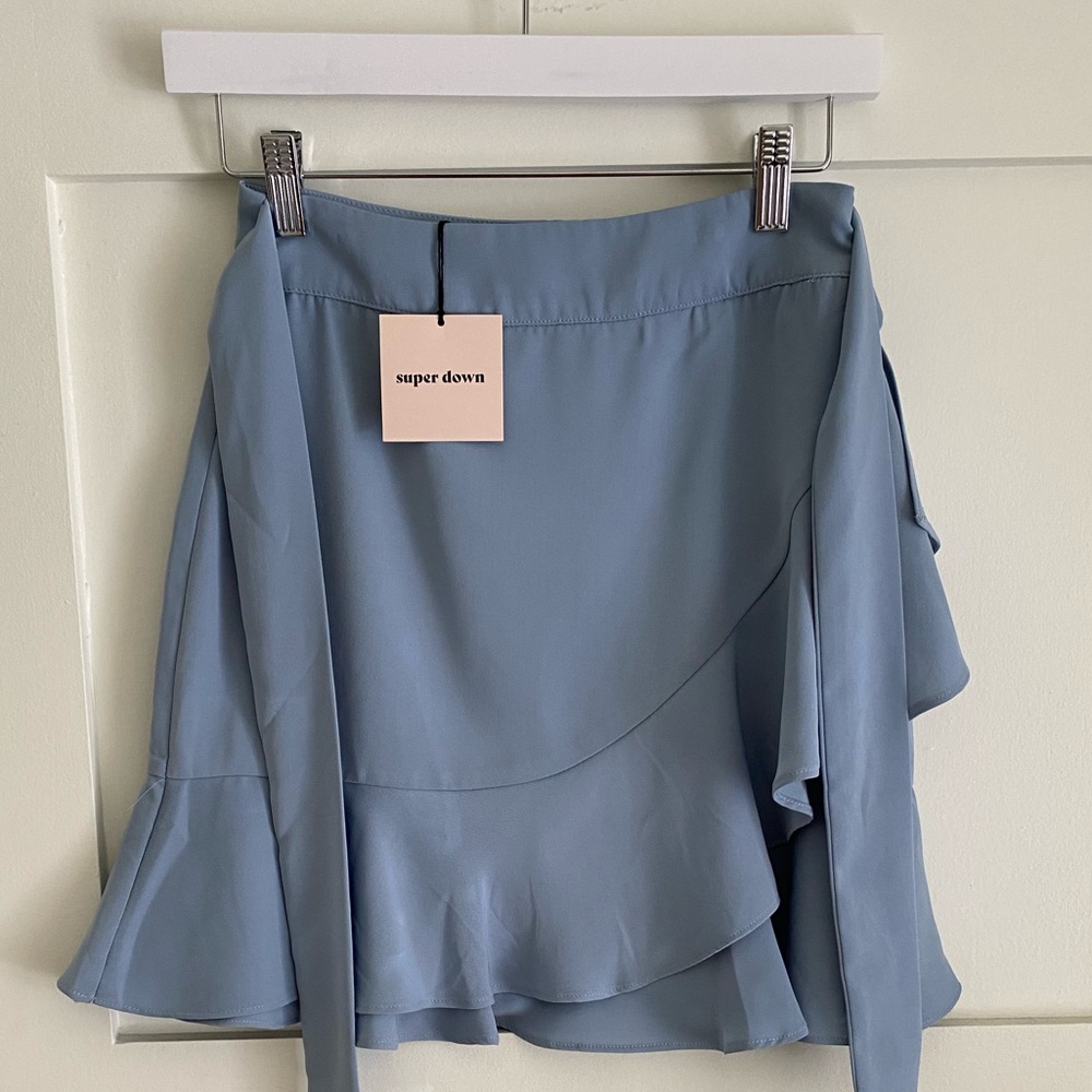 New with tags - sky blue Superdown Wrap Skirt
